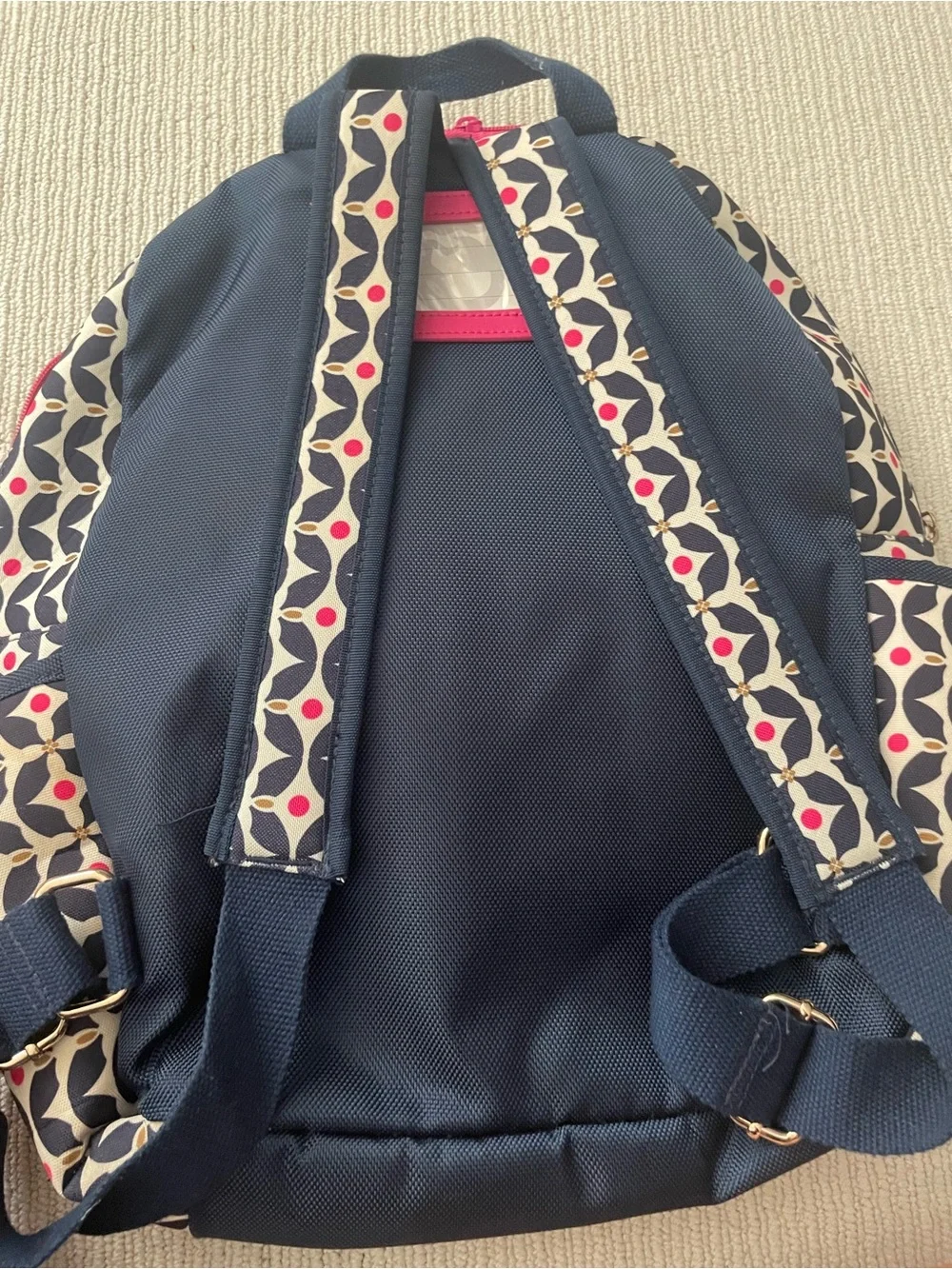 Spartina 449 Navy and Pink Patterned Women’s Backpack